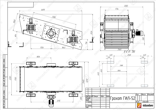 Габаритный чертеж Грохот инерционный ГИЛ-52