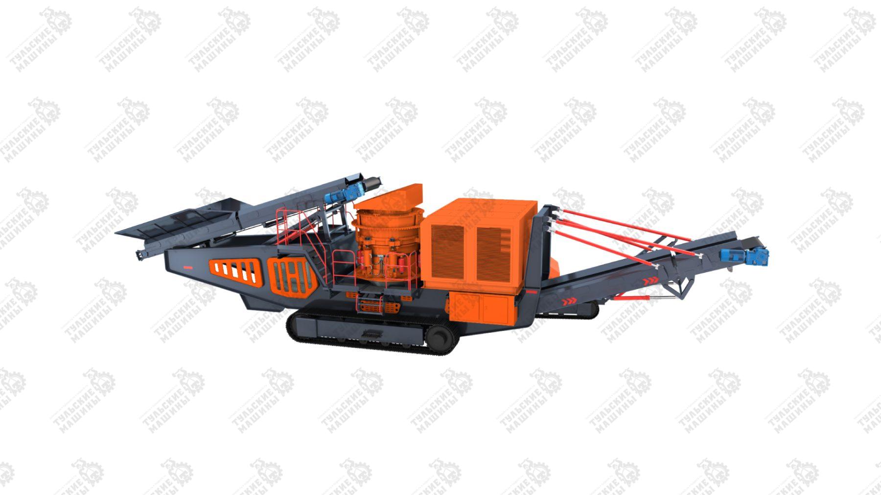 Мобильная конусная дробилка на гусеницах