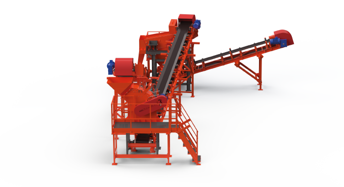 Линия дробления ракушки и гальки